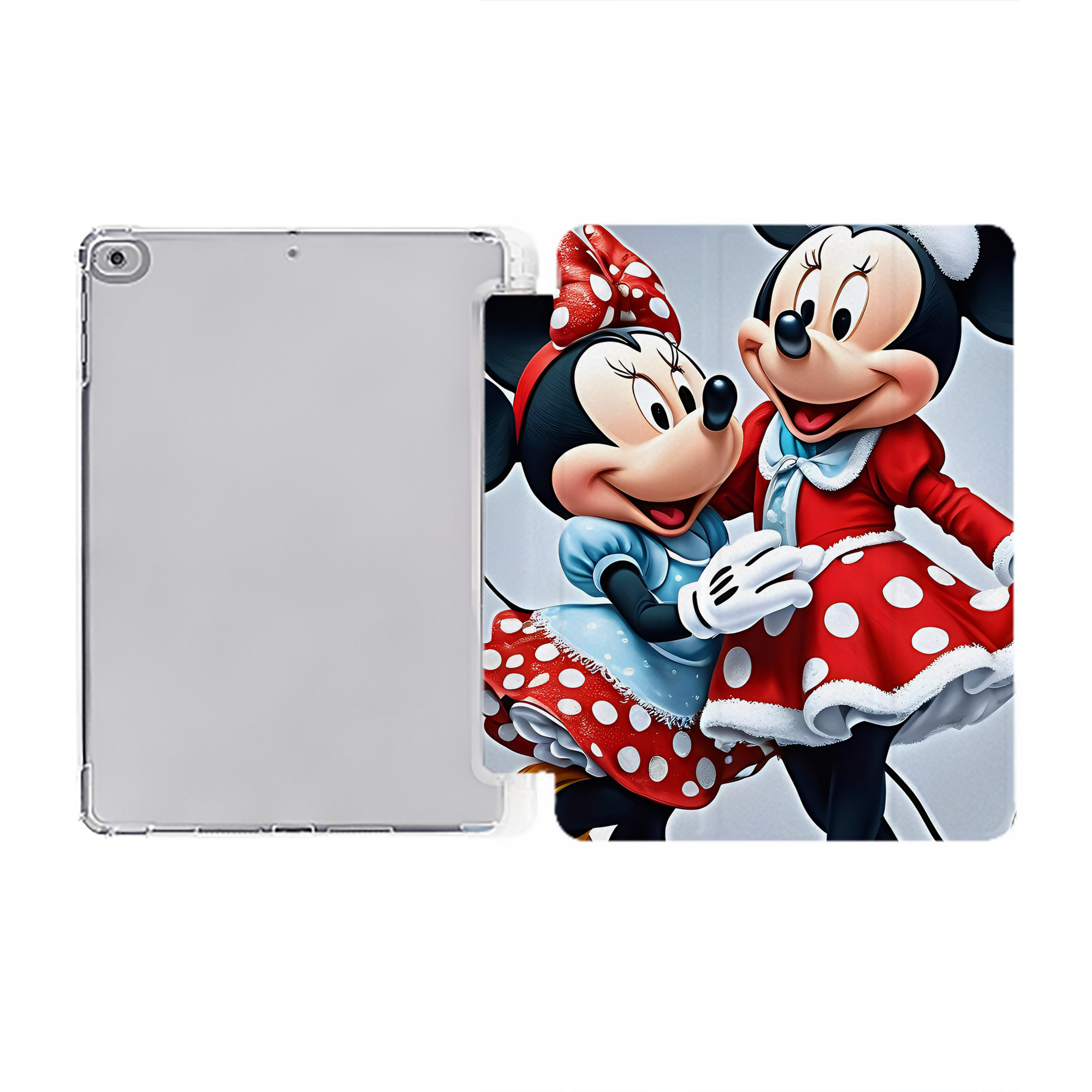 （画像用） ミッキーマウス Mickey Mouse IPad ケース ペン収納付き 三つ折りスタンド PUレザー×シリコン 対応機種9.5/10.5/10.9インチ